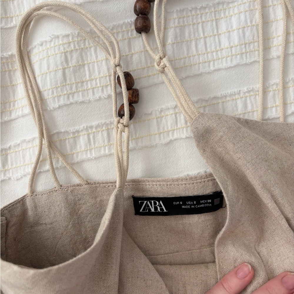 Zara Natural Linen Dress